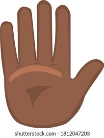 Vector emoticon illustration of a brown hand