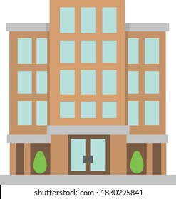Vector emoticon illustration of a building