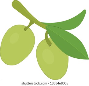 Vector emoticon illustration of a bunch of olives