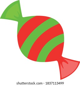Vector emoticon illustration of a candy in its wrapper