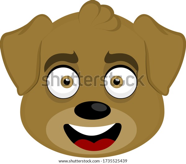 Vector Emoticon Illustration Cartoon Dogs Face Stock Vector (Royalty ...