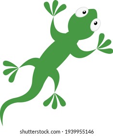 Vector emoticon illustration of a cartoon lizard