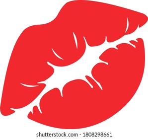 Vector emoticon illustration of a classic drawing of a kiss