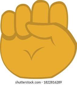 Vector emoticon illustration of a closed hand