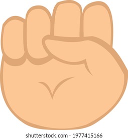 Vector emoticon illustration of a closed hand