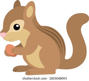 Vector emoticon illustration of a cute squirrel