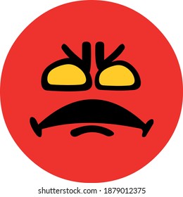 Vector emoticon illustration of a face with an angry expression
