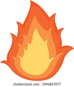 Ilustración vectorial emoticono de una llama de fuego