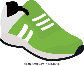 Vector emoticon illustration of a green sneaker