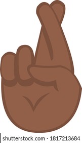Vector emoticon illustration of a hand crossing fingers

