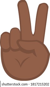 Ilustración vectorial emoticono de un gesto de señal de paz de mano