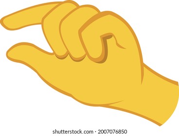 Vector emoticon illustration of a hand making a measure gesture