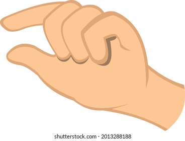 Vector emoticon illustration of a hand making a measure gesture