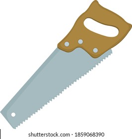 Vector emoticon illustration of a handsaw