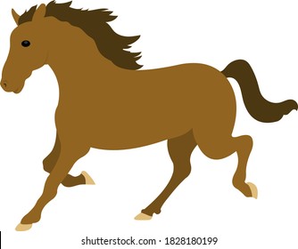 Vector emoticon illustration of a horse