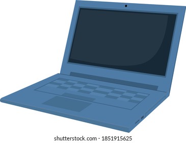 Vector emoticon illustration of a laptop