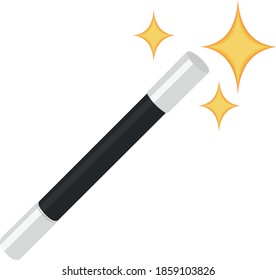 Vector emoticon illustration of a magic wand