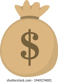 Vector emoticon illustration of a money bag svg