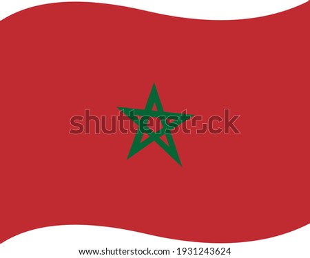 Vector emoticon illustration of the Moroccan flag