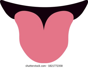 Vector emoticon illustration of a mouth with tongue sticking out