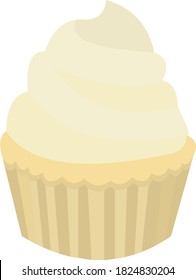 Vector emoticon illustration of a muffin