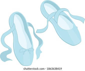 Vector emoticon illustration of pair of ballet shoes