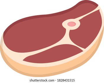 Vector emoticon illustration of a piece of meat

