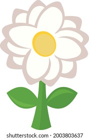 Vector emoticon illustration of a plant with a white flower