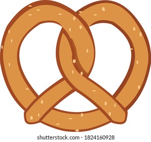 Vector emoticon illustration of a pretzel