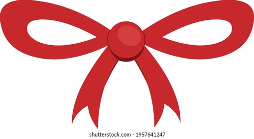 Vector emoticon illustration of a red bow