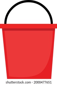 Ilustración del emoticono vector de una cubeta de limpieza roja