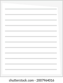 Vector emoticon illustration of a sheet of paper