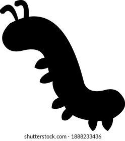 Vector emoticon illustration of the silhouette of a caterpillar