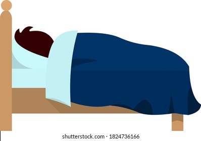Vector emoticon illustration of a sleeping person