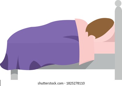 Vector emoticon illustration of a sleeping person