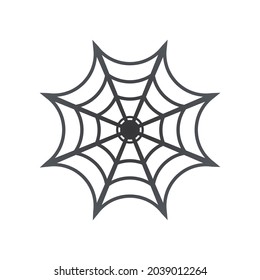 Vector emoticon illustration of a spider web isolated on white background. 3d illustration. Spider web icon