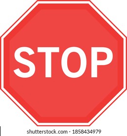 Vector emoticon illustration of a stop sign