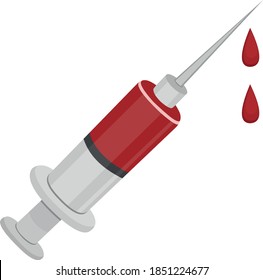 Vector emoticon illustration of a syringe