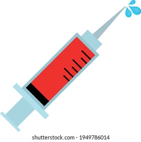 Vector emoticon illustration of a syringe