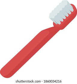 Vector emoticon illustration of a toothbrush