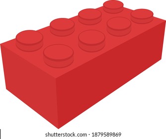 Vector emoticon illustration of a toy brick block