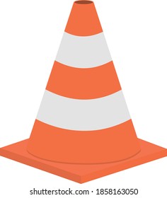 Vector emoticon illustration of a traffic cone