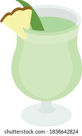 Vector emoticon illustration of a tropical drink