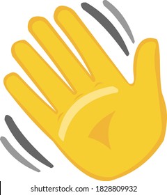 Vector emoticon illustration of a waving hand