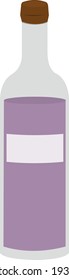 Vector emoticon illustration of a wine bottle with transparency