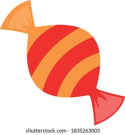 Vector emoticon illustration of a wrapped candy