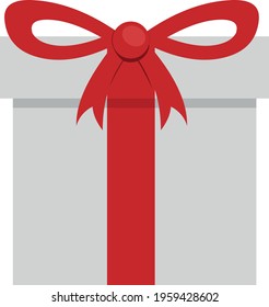Vector emoticon illustration of a wrapped gift
