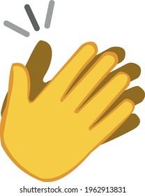 Vector emoticon illustration of a yellow hands clapping