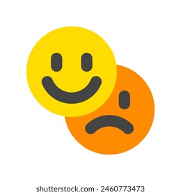 Vector emoticon reaction icon. Perfect for app and web interfaces, infographics, presentations, marketing, etc.