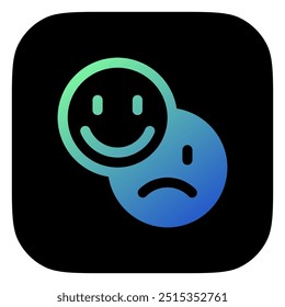 Vector emoticon reaction icon. Perfect for app and web interfaces, infographics, presentations, marketing, etc.